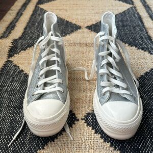 Converse Chuck Taylor All Star Lift Platform silver glitter